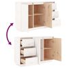 vidaXL Dressoir 111x34x75 cm massief grenenhout wit