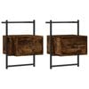 vidaXL Nachtkastjes 2 st wandgemonteerd 35x30x51 cm hout gerookt eiken