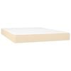 vidaXL Boxspring met matras en LED stof cr&egrave;mekleurig 140x190 cm