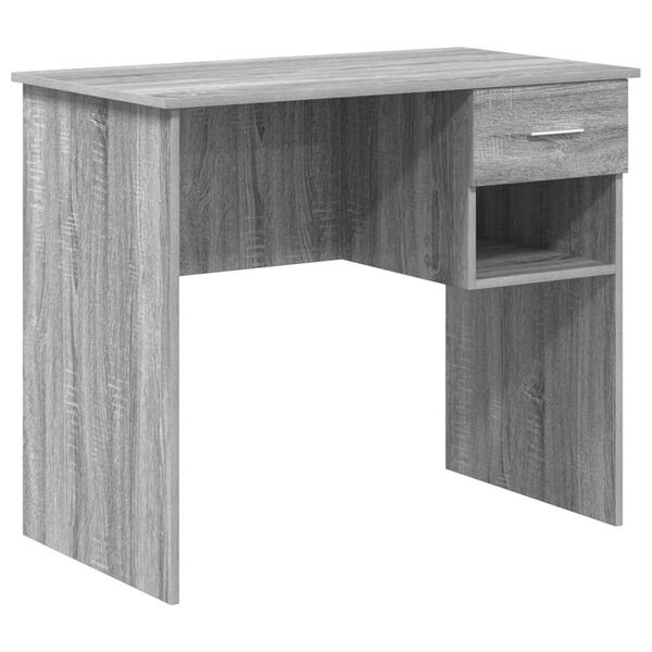 vidaXL Bureau met lade Grijs sonoma 90 x 49.5 x 75 cm Bewerkt hout