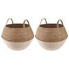 vidaXL Plantenpot met handvatten 2 st Wit &Oslash; 45 x 36 cm 100% Zeegras