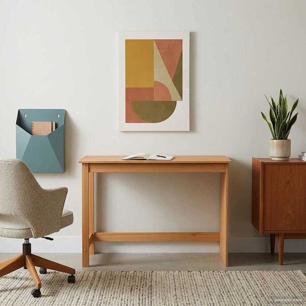 vidaXL Bureau Honingbruin 112 x 50 x 75 cm Massief Vurenhout