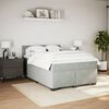 vidaXL Boxspring met matras fluweel lichtgrijs 140x200 cm
