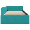 vidaXL Hoekbedframe met hoofdeinde Turquoise 90 cm x 200 cm Fluweel