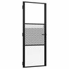 vidaXL Glazen deur 83 x 3,5 x 201,5 cm Aluminium Zwart