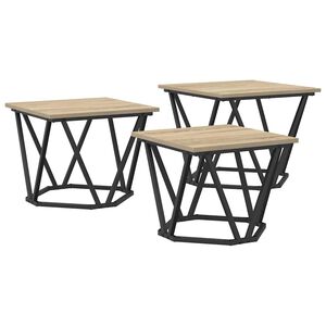vidaXL Salontafel 3 st Sonoma Eiken 50 x 50 x 40 cm