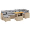 vidaXL 8-delige Loungeset met kussens poly rattan beige