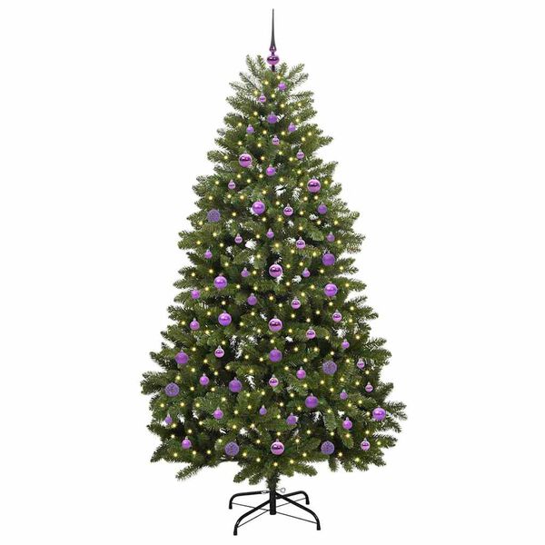 vidaXL Kunstkerstboom met 300 LED Groen 210 cm PVC en Metaal