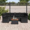vidaXL Tuin Sofa Set met kussen met opslag met kussen 7 pcs Zwart