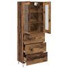 vidaXL Hoge kast met lade Oud Hout 69,5 x 34 x 90 cm Bewerkt hout