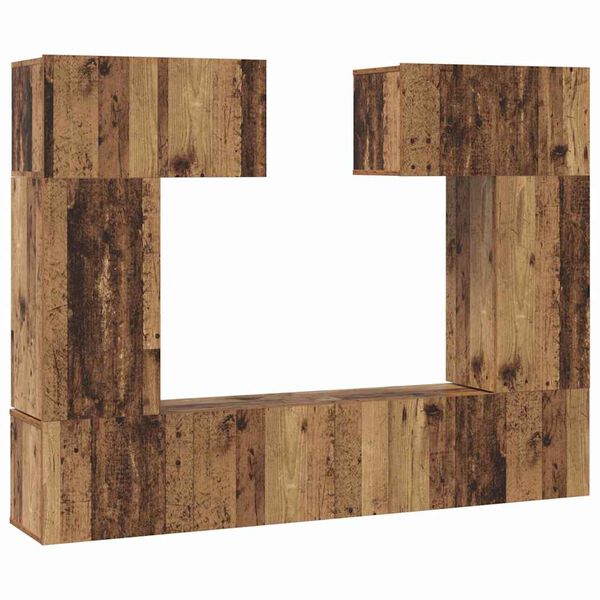 vidaXL Tv-meubelset Wandgemonteerd 6 pcs Oud Hout Bewerkt hout