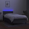 vidaXL Boxspring met matras en LED stof donkergrijs 100x200 cm