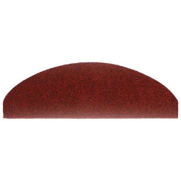 vidaXL Trapmatten Zelfklevend 20 stuks 65x21x4 cm Bordeaux Rood Halfrond Groot