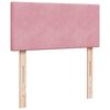 vidaXL Boxspring met matras fluweel roze 90x190 cm