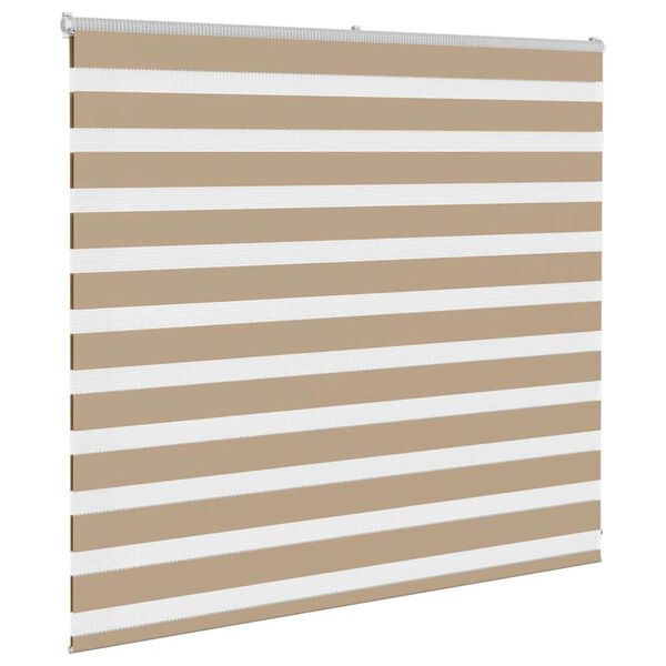 vidaXL Zebra Blind 155x100 cm stofbreedte 150,9 cm polyester zandbruin