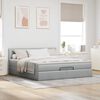 vidaXL Ottoman bed met matras en LED's 160x200 cm stof lichtgrijs
