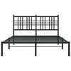 vidaXL Bedframe met hoofdbord metaal zwart 140x200 cm