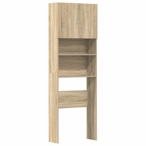 vidaXL Wasmachinekast 64x24x190 cm bewerkt hout en sonoma eikenkleurig