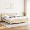 vidaXL Boxspring met matras stof cr&egrave;mekleurig 160x200 cm