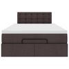 vidaXL Ottoman bed met matras 120x190 cm stof donkerbruin