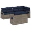 vidaXL Bankstel 7 pcs Grijs poly rattan
