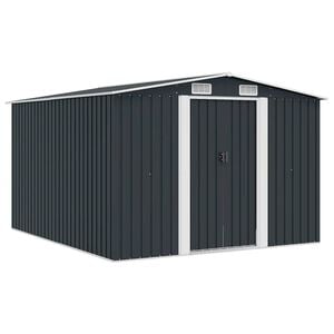 vidaXL Tuinschuur 257x298x178 cm metaal antracietkleurig
