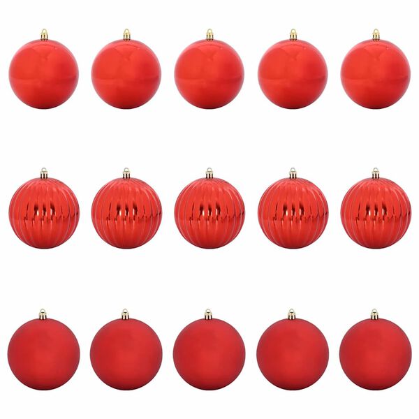 vidaXL Kerstbalset XL 15 pcs Rood Kunststof
