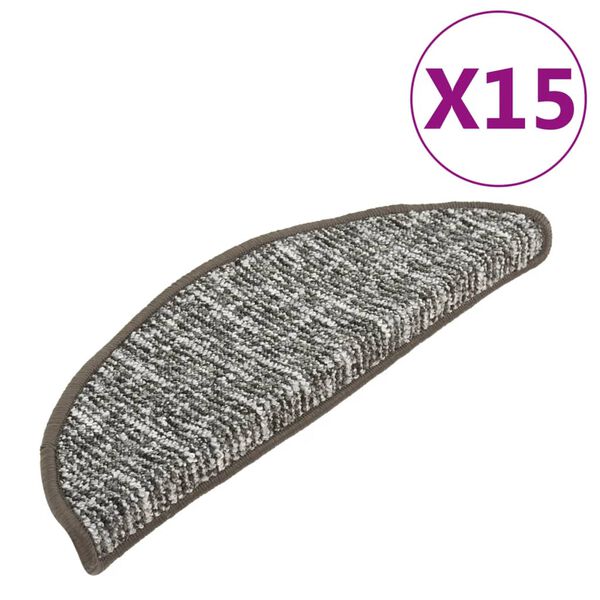 vidaXL Trapmatten 15 st 56x17x3 cm antracietkleurig