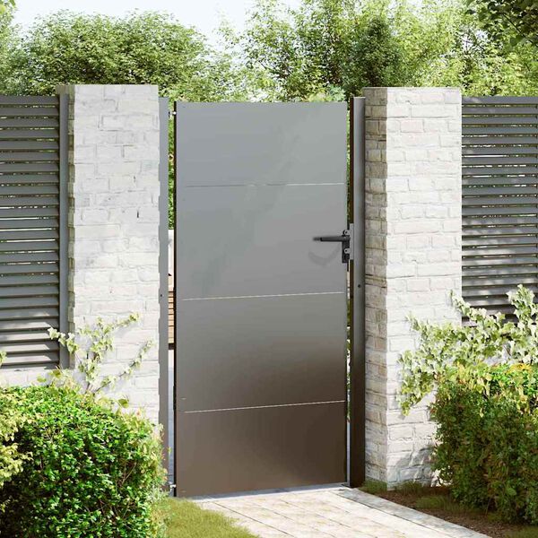 vidaXL Tuinpoort Zwart 105 x 175 cm Poedergecoat staal