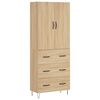 vidaXL Hoge kast 69,5x34x180 cm bewerkt hout sonoma eikenkleurig