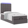 vidaXL Ottoman bed met matras en LED's 80x200 cm kunstleer grijs