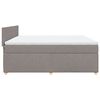 vidaXL Boxspring met matras stof taupe 180x200 cm