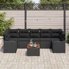 vidaXL Tuinbankenset met opslag 8 pcs Zwart poly rattan