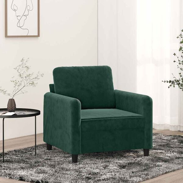 vidaXL Fauteuil 60 cm fluweel donkergroen