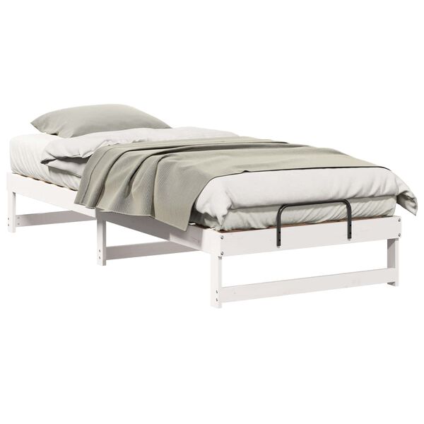vidaXL Bedframe Wit 100 x 220 cm Massief grenenhout