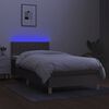vidaXL Boxspring met matras en LED stof taupe 90x190 cm