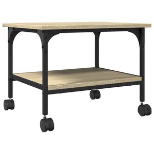 vidaXL Printerkastje 2-laags 50x40x38 cm bewerkt hout sonoma eiken