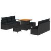 vidaXL Tuinbankenset 9 st Zwart poly rattan