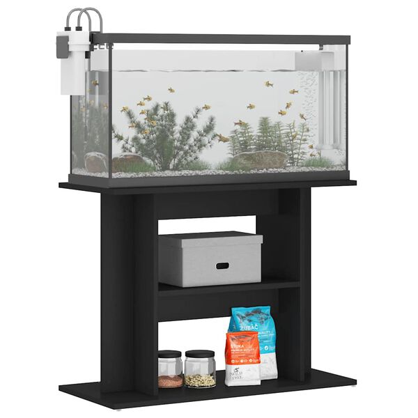 vidaXL Aquariumstandaard 80x35x60 cm bewerkt hout zwart