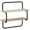 vidaXL Wandplank met 2 niveaus Sonoma Eiken 60 x 24,5 x 61 cm