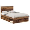 vidaXL Bedframe met lade Effen Oudhout 135 x 190 cm Massief grenenhout