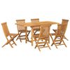 vidaXL Tuin eettafelset 7 st Bruin Massief Teakhout