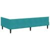 vidaXL Hoekbedframe met hoofdeinde Turquoise 90 cm x 190 cm Fluweel