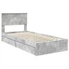 vidaXL Opslag bed met hoofdeinde Beton Grijs 75 x 190 cm Bewerkt hout