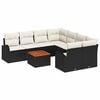 vidaXL Tuinbankenset 9 st Zwart poly rattan