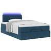 vidaXL Bed poef met matras en LED's 120x190 cm fluweel donkerblauw