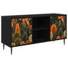 vidaXL Tv-meubel ZAANDAM 102 x 33 x 51 cm Zwart eiken Bewerkt hout