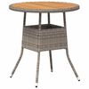 vidaXL Dinertafel Grijs en Acacia 70 x 70 x 73 cm Massief Acaciahout