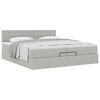 vidaXL Ottoman bed met matras 200x200 cm fluweel lichtgrijs