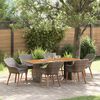 vidaXL Tuin eettafelset met kussen 7 pcs Grijs poly rattan